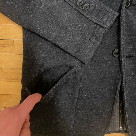 Men’s Navy and Grey Hoodie-Blazer by Howe in Sz L - Picture 5 of 13